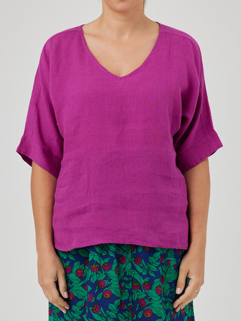 ANNIE LINEN TOP